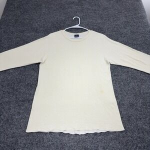 Duofold Thermal Shirt Mens L Cream Wool Blend Long Sleeve Base Layer Vintage